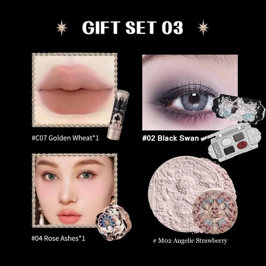 Flower Know Little Angel Collection Makeup Gift Box Eyeshadow Blush Cream Matte Lipstick Highlighter Full Kit All In One