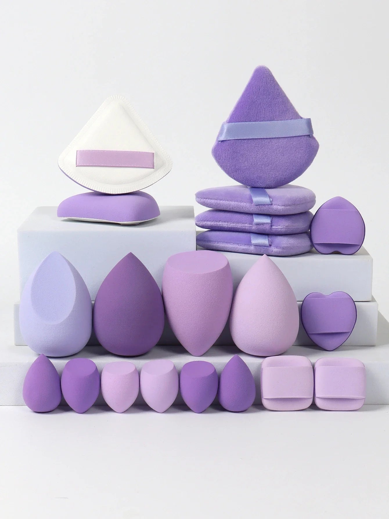 20 Pcs Pink Makeup Sponge and Makeup Puff Set Suitable for Face Cream and Powder Concealer Powder Makeup Machine