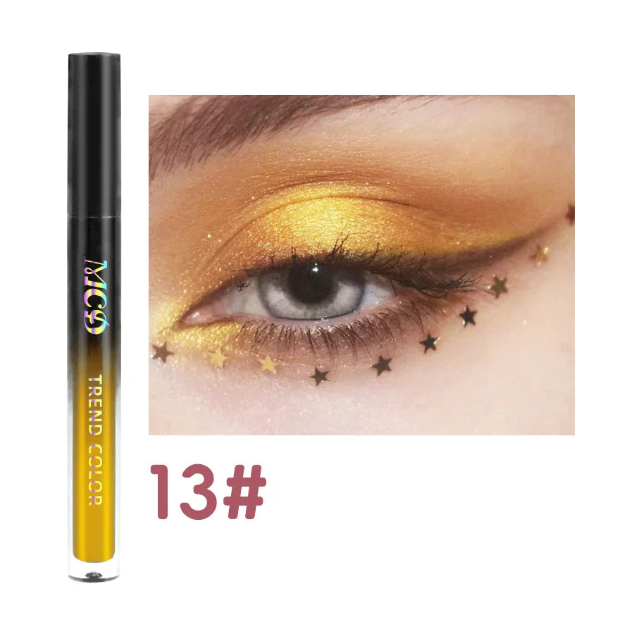 13-Shade Waterproof Liquid Eyeshadow Palette - High Shine  Long-Lasting & Smudge-Proof Makeup Set for Glamourous Looks glitter