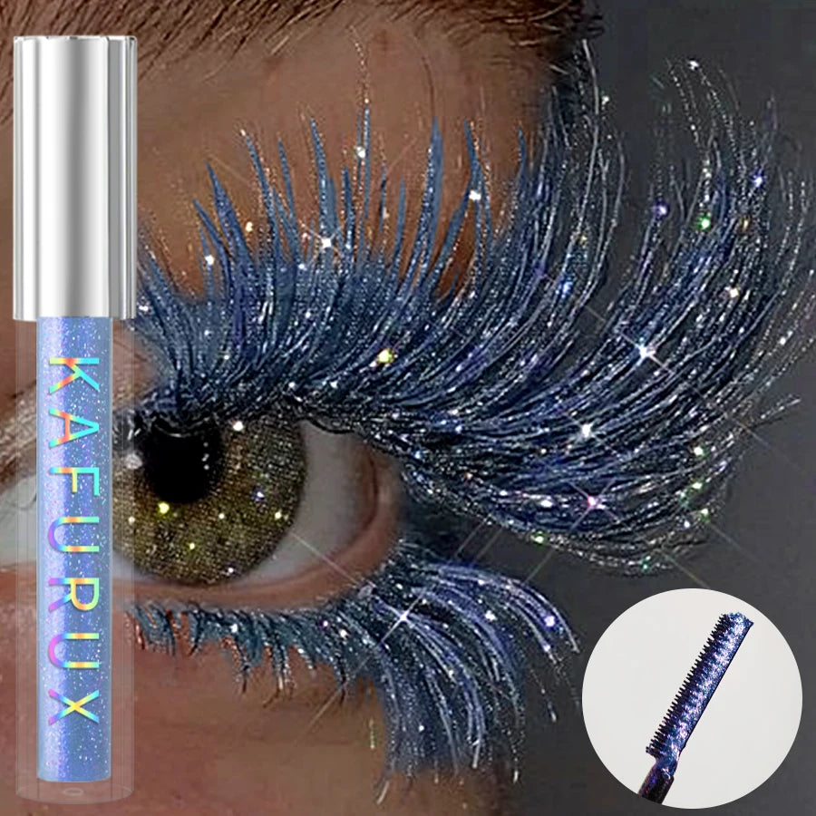 1pc Diamond Shine Waterproof Volume Curl Mascara Glitter Snow Effect,Smudge-proof  Eye Makeup for All Skin Types Women Cosmetics