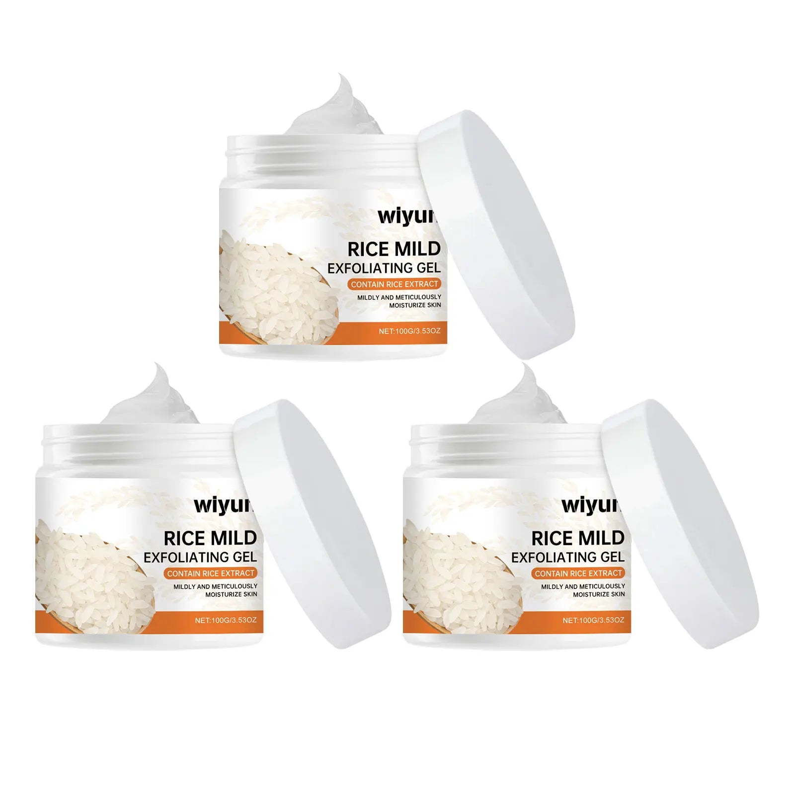 Rice Exfoliating Gel for Face Oil Control Gentle Remove Old Dead Skin Pores Shrinking Brighten Moisturizing Facial Scrub Product