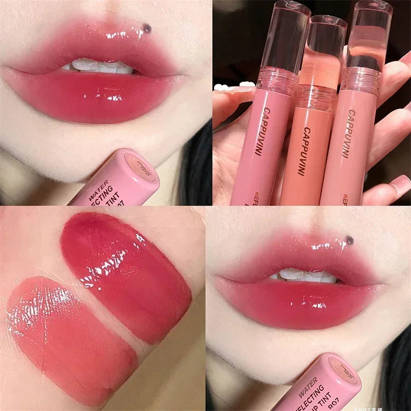 2024 New 6 Color Mirror Dyeing Lip Gloss Moisturizer Liquid Lipstick Waterproof Long Lasting Red Lip Tint Korean Makeup Cosmetic