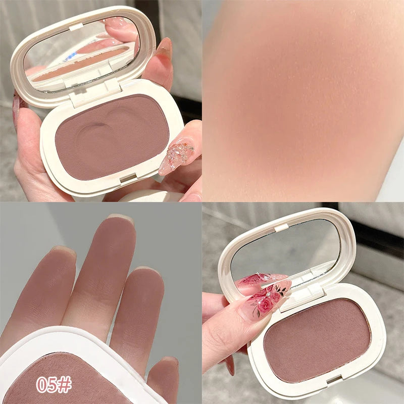 Cream Matte Blusher Rouge Rubores Cute Mousse Blush Cheek Bronzer Contour Waterproof High Pigment Highlights Korean Makeup Dupes