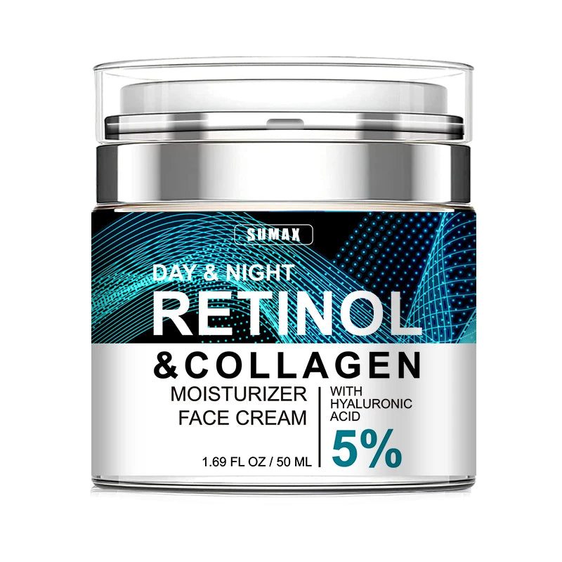 Collagen Cream for Face with Retinol and Hyaluronic Acid, Day Night Anti Aging Skincare Facial Moisturizer