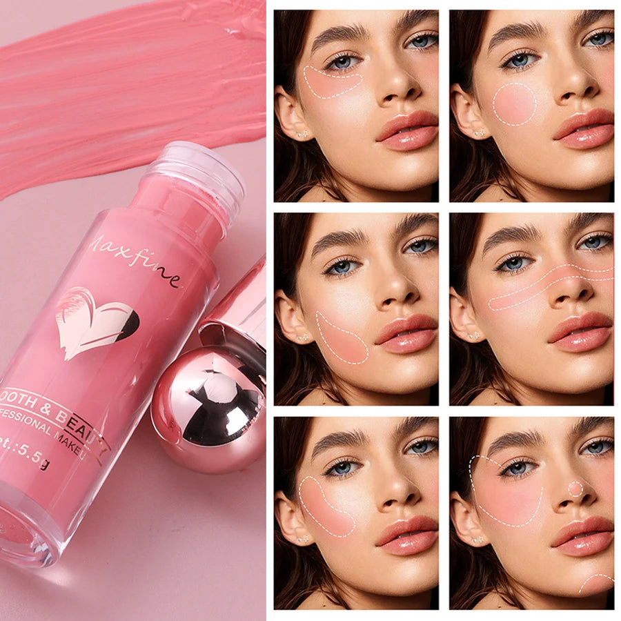 Multi-Use Waterproof Liquid Blush Lasting Moisturizer Matte Natural Face Blusher