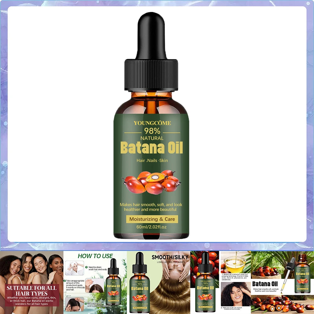 Natural Batana Oil For Hair Growth Pure Batana Oil Hair Shine Strengthen For Women Prevent Hair Loss Eliminate Split Ends 1/3pcs