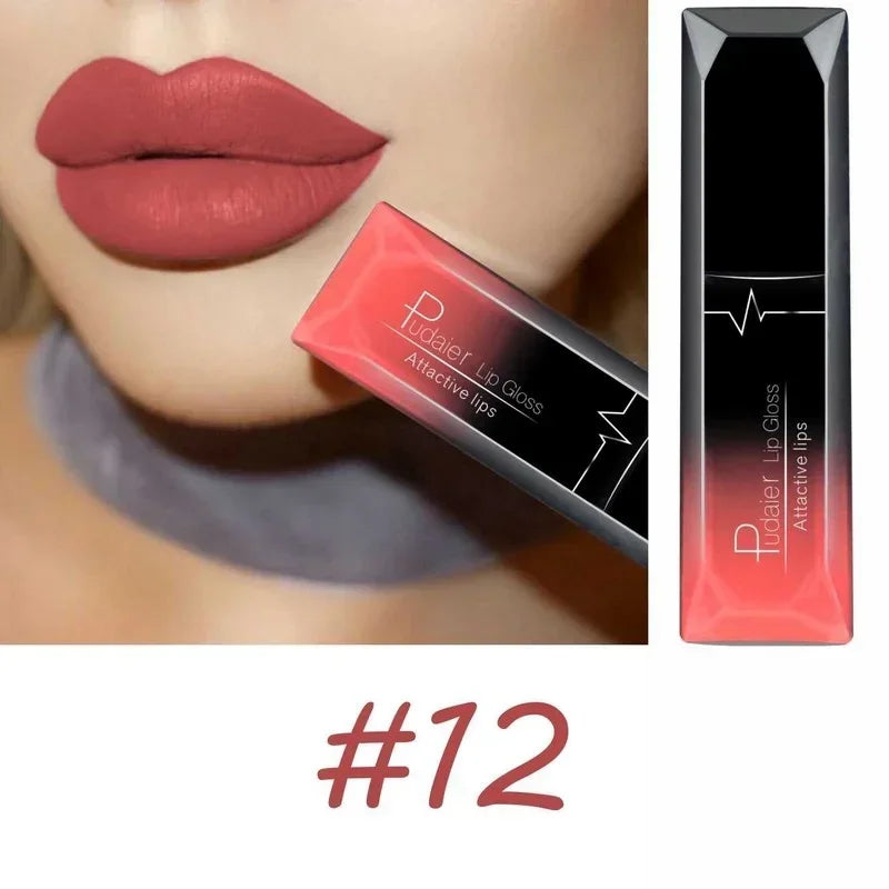 Long Lasting Velvet Matte Liquid Lipstick Waterproof 17 Colors Non Stick Cup Kissproof Lip Tint Gift for Women