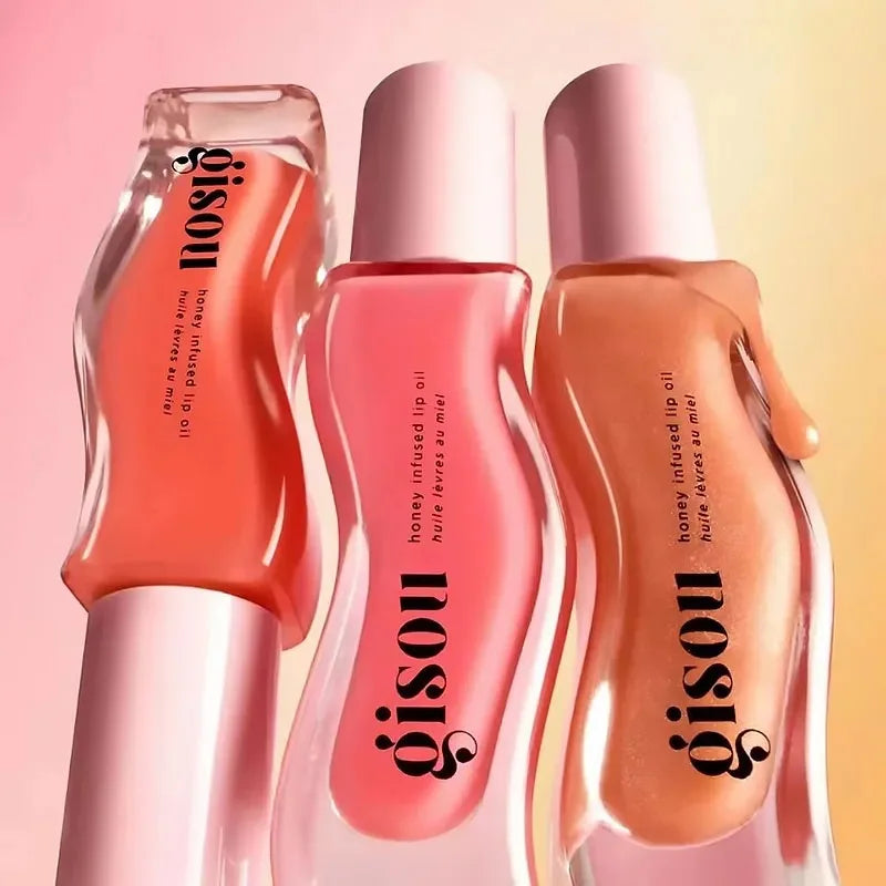 Gisou New Colors Full Range Of Long-lasting Moisturizing Raspberry Swirl Lip Oils Lip Gloss Care Lip Plumping Exfoliating Gloss