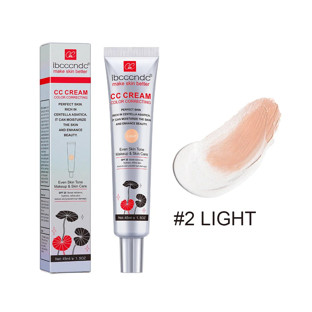 45ml Color Correcting CC Cream Facial Centella Asiatica Repair BB Cream Natural Concealer Whitening Liquid Foundation Cosmetics