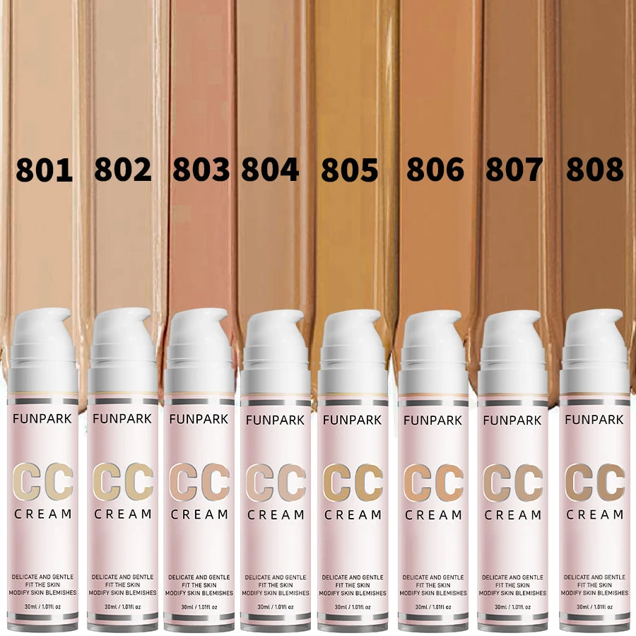 8 Colors 1Pc Liuqid-based Full Coverage Foundation Waterproof CC Cream Long Lasting Correct Redness Foundation Korean Makeup