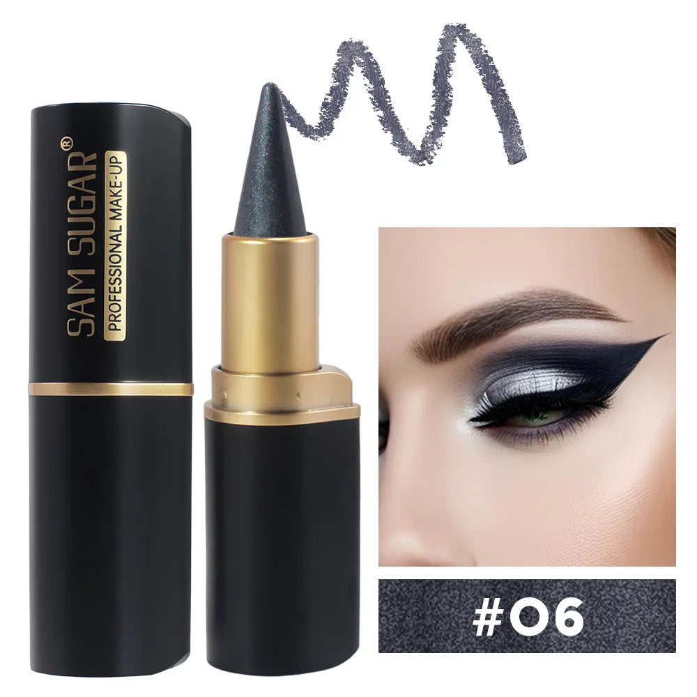 Black Waterproof Eyeliner Pen Long Lasting 24H Smudge Proof Gel Makeup Highlighter For Smokey Eye Look Fast Drying