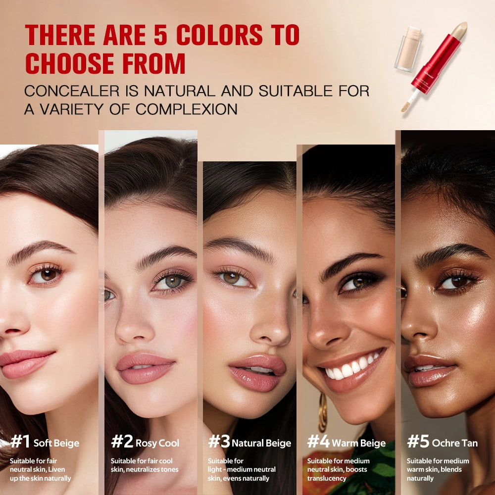 GlideHide Blurring Concealer Creamy texture Conceals dark circles wrinkles Dual formula liquid tip balm stick Long-lastin