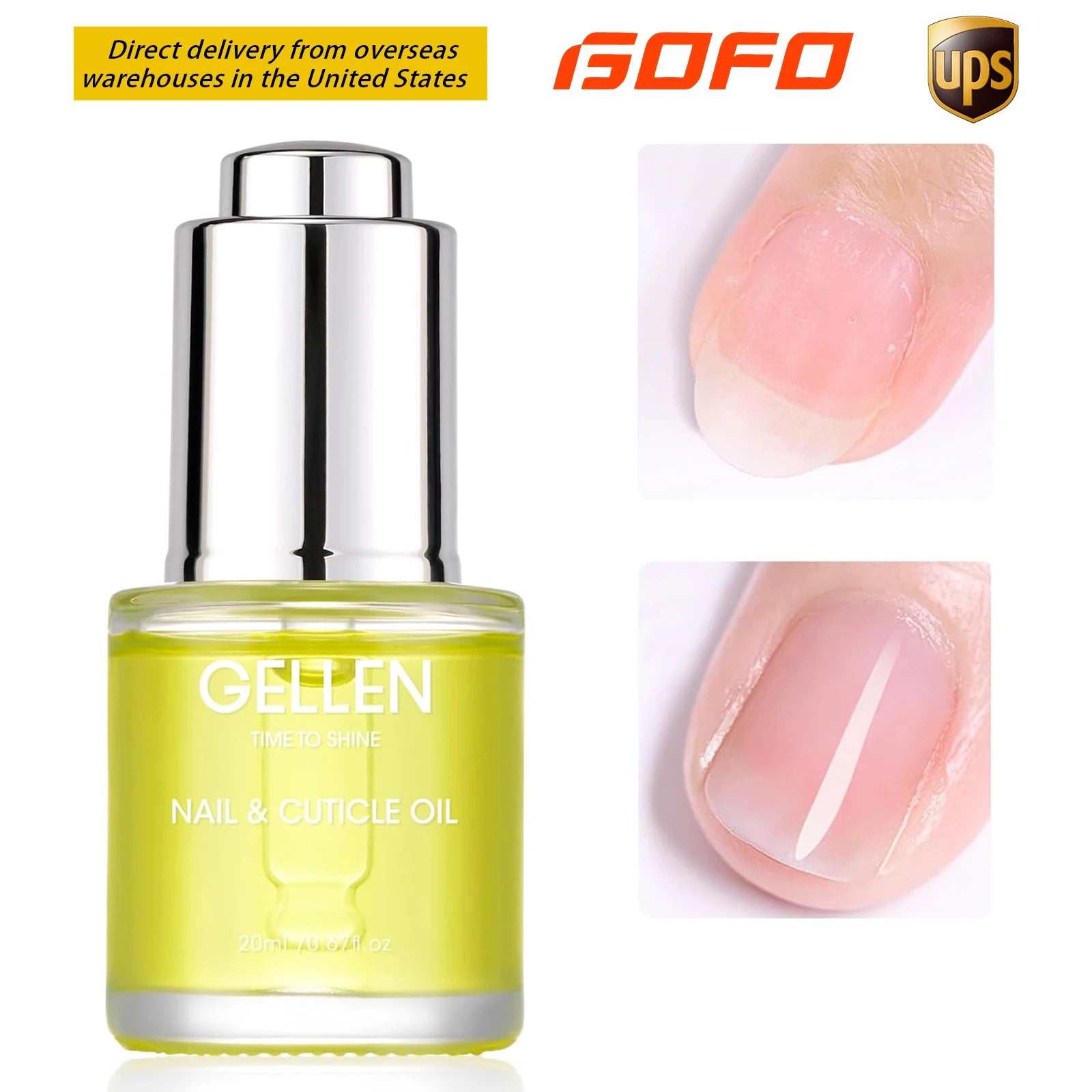 GELLEN 20ml Nails Cuticle Oil Organic Natural Keratin Vitamin E Nail Polish for Hydrating Nourishing Strengthening Supplies