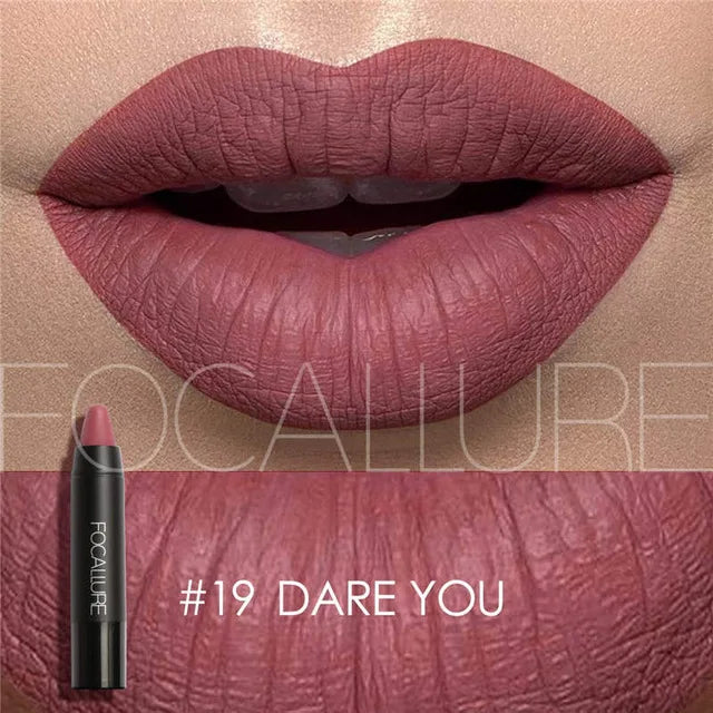 Focallure Matte Lipstick 19 Colors Long-Lasting Waterproof Soft Texture Lipstick Set Red & Nude Shades Cosmetic Glam Batom