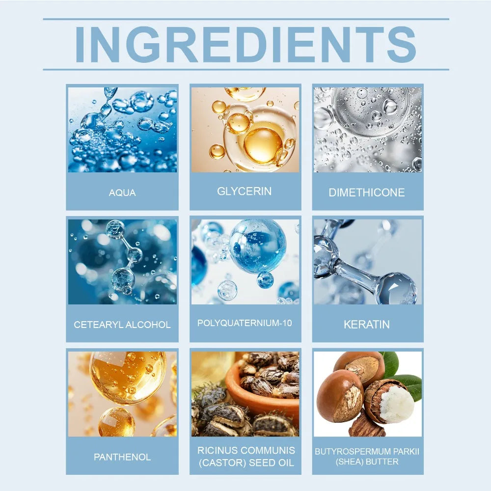 Leave-In Conditioner for Curl and Dry Hair Non-stick Hydrates Moisturize Shiny Nourishing Smoothing Anti-Frizz Care Cream 1/2pcs