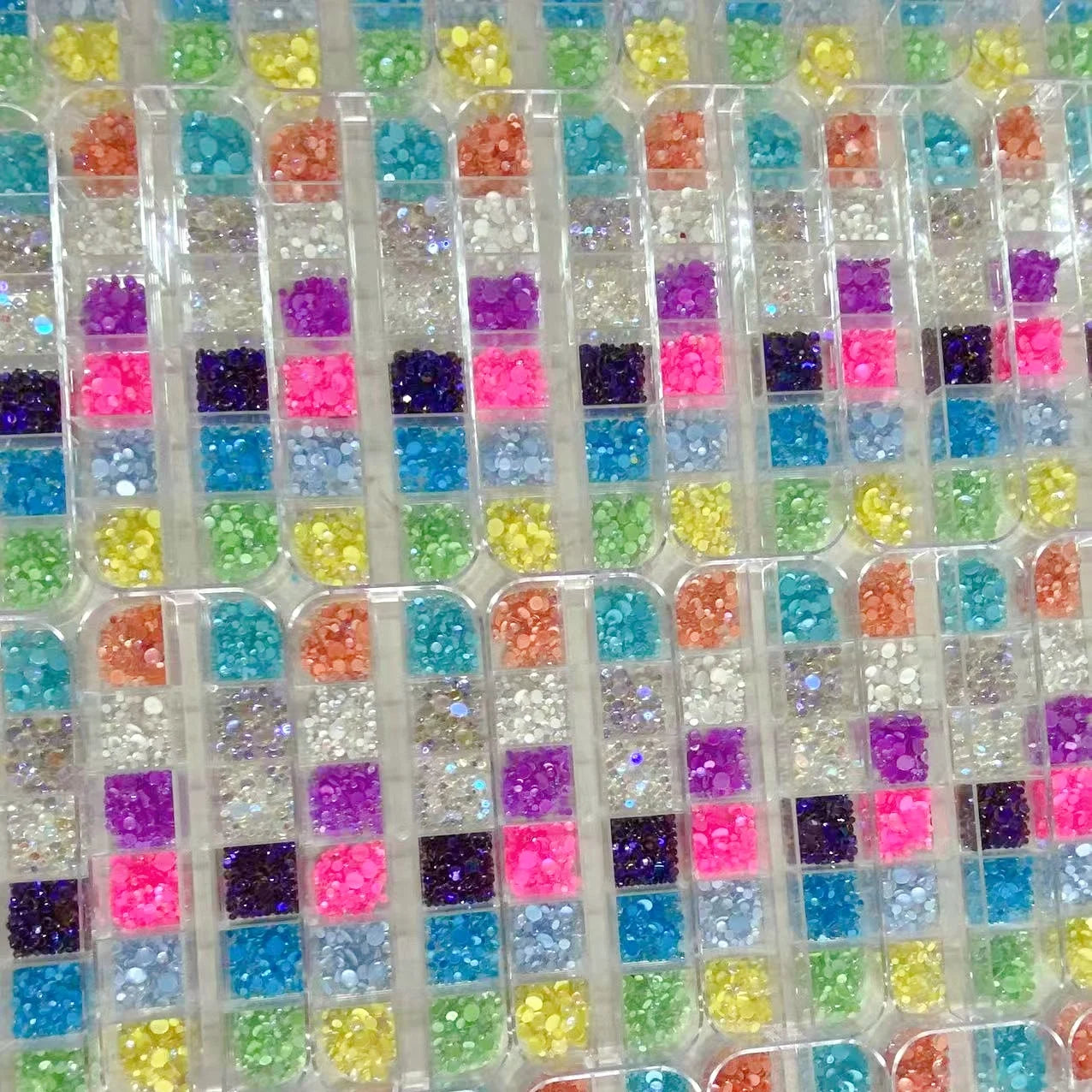1Box Rainbow Mermaid Tears Nail Art Charms Macaron Bubble Beads Nail Art for Summer Aurora Half Spherical Glass Nail Decorations