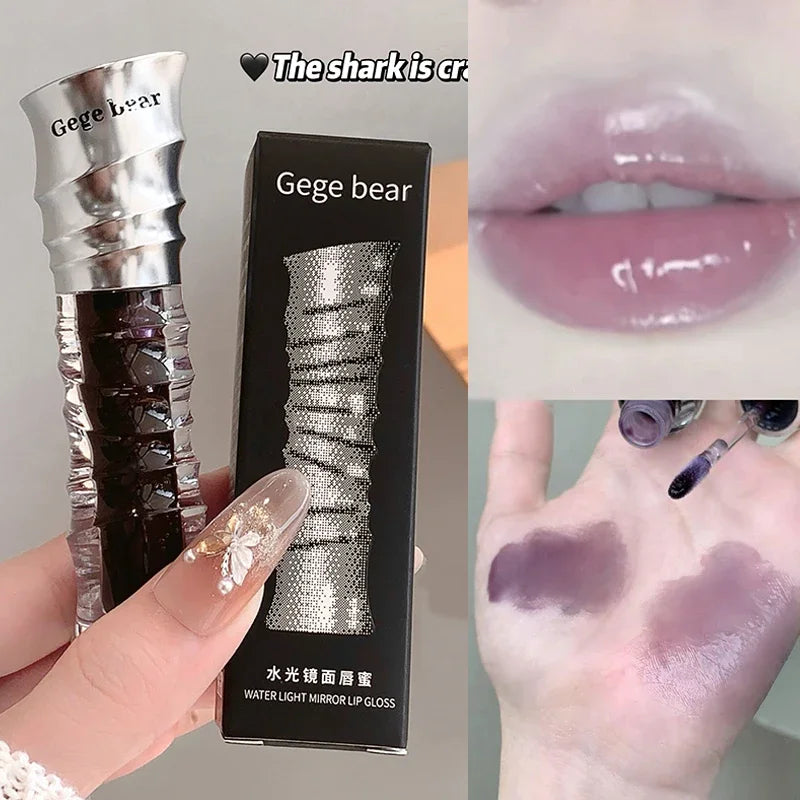Fashion Shell Lip Gloss Long-lasting Hydrating Jelly Lip Oil Waterproof Non-fading Mirror Shimmer Blue Almond Lip Gloss Cosmetic