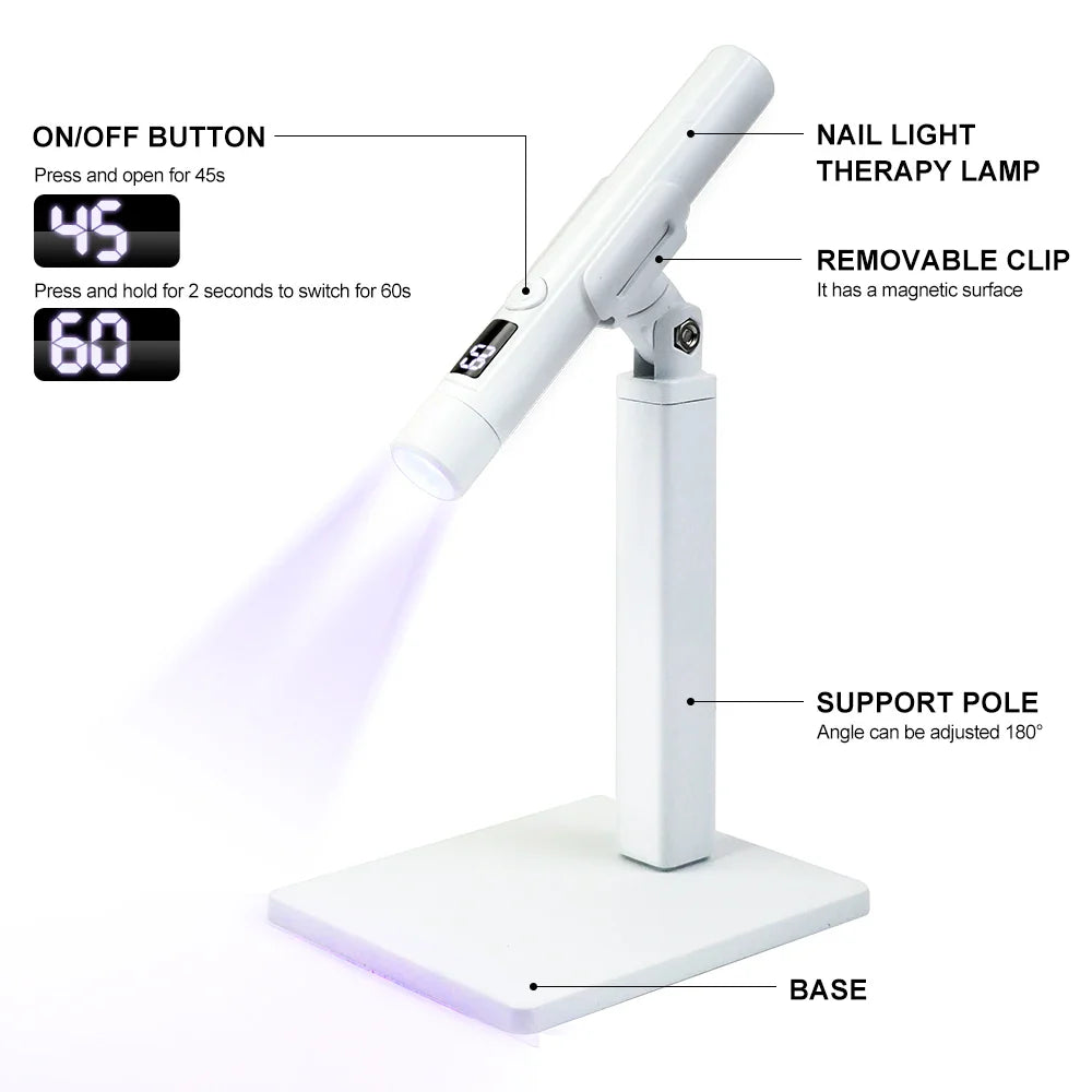 Professional Nail UV LED Lamp Desk With Display Rechargeable Portable Mini Nail Dryer Stand UV Lamp for Nails Art Removable