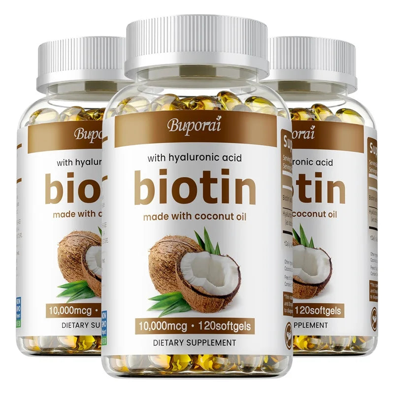 Biotin with Hyaluronic Acid - Hydrates Skin, Soothes Joints, Promotes Healthy Hair and Eyes