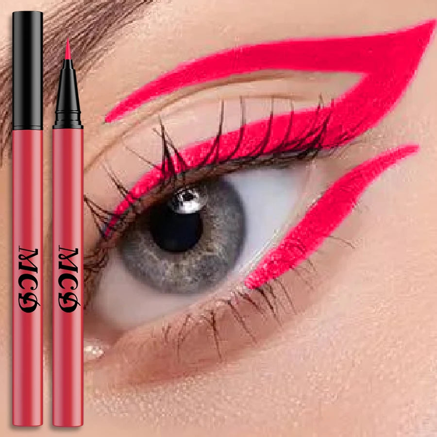 8Colors Liquid Eyeliner Neon Colored Eyeliner Pen Waterproof Uv Blacklight Fluorescent Face Body Paint Makeup Yellow Purple Red