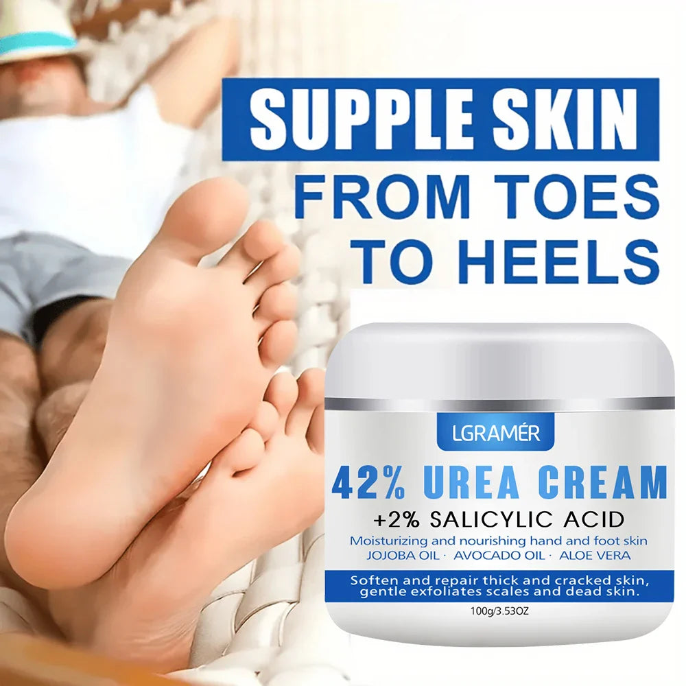 Urea Hand 42% and Foot Cream Softens Moisturizes Skin Relieves Dryness Repairs Cracks Exfoliates Deeply Penetrates Foot Cream