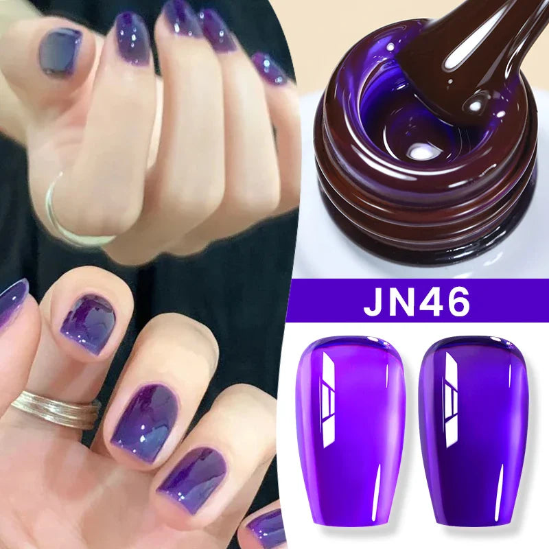BORN PRETTY 10ml Jelly Nude Gel Nail Polish 50 Colors Semi Transparent Nail Art Nail Supplies Soak off UV LED Nails Gel Varnish