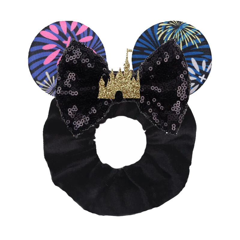 Women Ears Hair Scrunchies Velvet Hairbands For Girls Sequins Bows Headband Women Trip DIY Accessories Mouse Party Decor