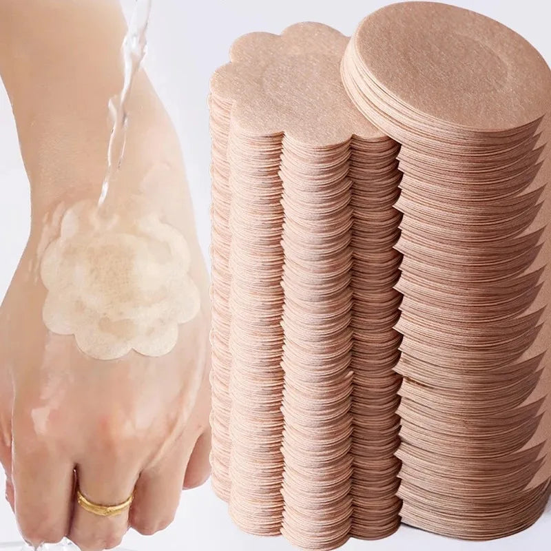 Women Summer Invisible Nipple Covers Pads Ultra Thin Fabric Chest Stickers Disposable Lift Pasties Daily Wear Intimate Underwear