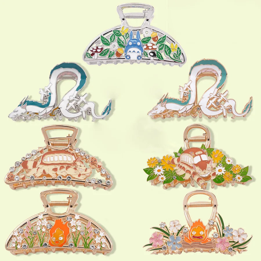 Vintage Anime Hair Claw Japanese Comic Cartoon Style Alloy Hair Clips Hair Accessories for Women Girls Unique Shark Clips