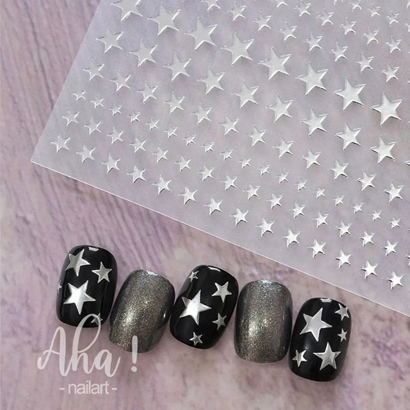 New Star Nail Sticker Nail Stickers Self-adhesive Nail Ribbon Star Sticker Gel Polish Decals Kawaii Accesories ZJT15
