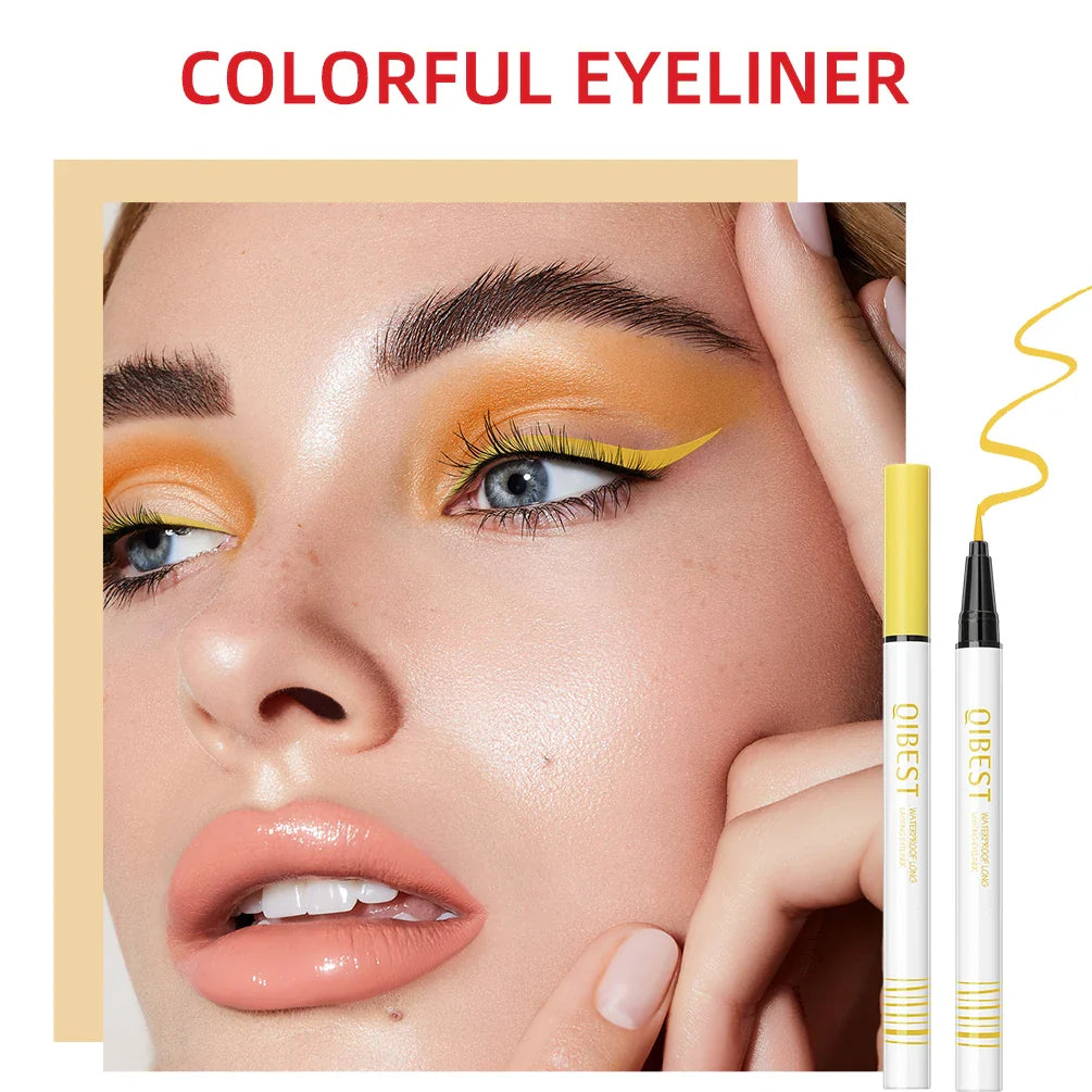 QIBEST Colored Eyeliner Set Waterproof Eyeliner Pencil Long Lasting Matte Eye Liner Makeup Colorful Liner Eyes Cosmetics Kits
