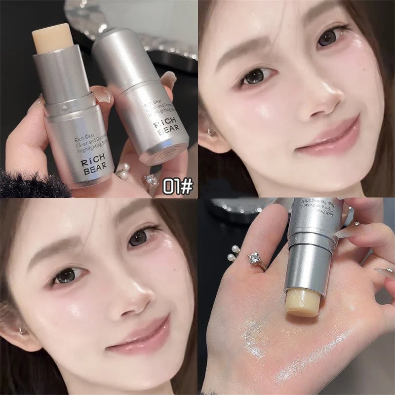 1Pc Highlighter Stick Iilluminator Makeup Shimmer Brightening Face Contour Natural Water Light Orange Blush Stick Makeup Woman