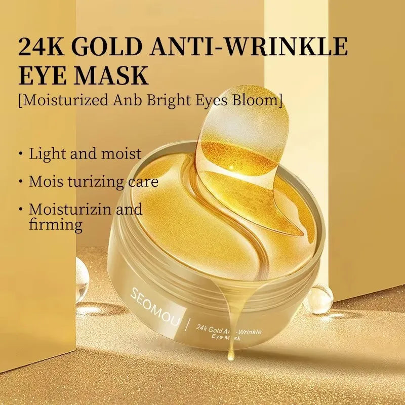 Skincare Products 24K Gold Hyaluronic Acid Eye Mask Remove Dark Eye Circles Collagen Eye Patches Korean Face Care Product