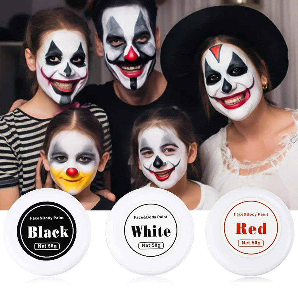 Professional Halloween Makeup Kit Face Body Paint White Black Red Special Effects Christmas Cosplay Party Supplies
