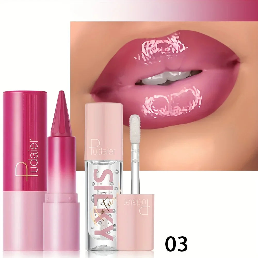 Silky Smooth Lipstick & Nourishing Lip Oil Set - Create Versatile Stunning Looks with Long-Lasting Hydration - Ideal for Effortl