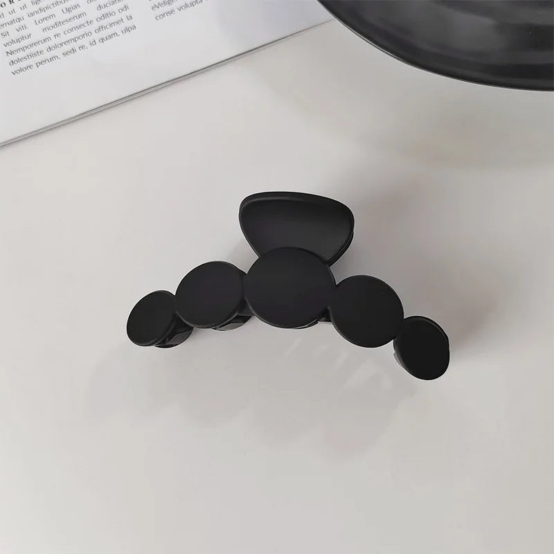 Women Elegant Black Geometric Plastic Hair Claw Lady Sweet Long Hair Holder Toothed Hair Clips Hairpins Fashion Hair Accessories
