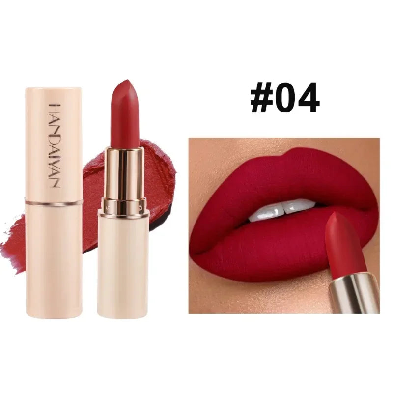 Deep Red Matte Lipstick 8 Colors Waterproof Non-stick Cup Lip Balm Makeup Dark Red Lipsticks Velvet Easy To Color Lips Cosmetics