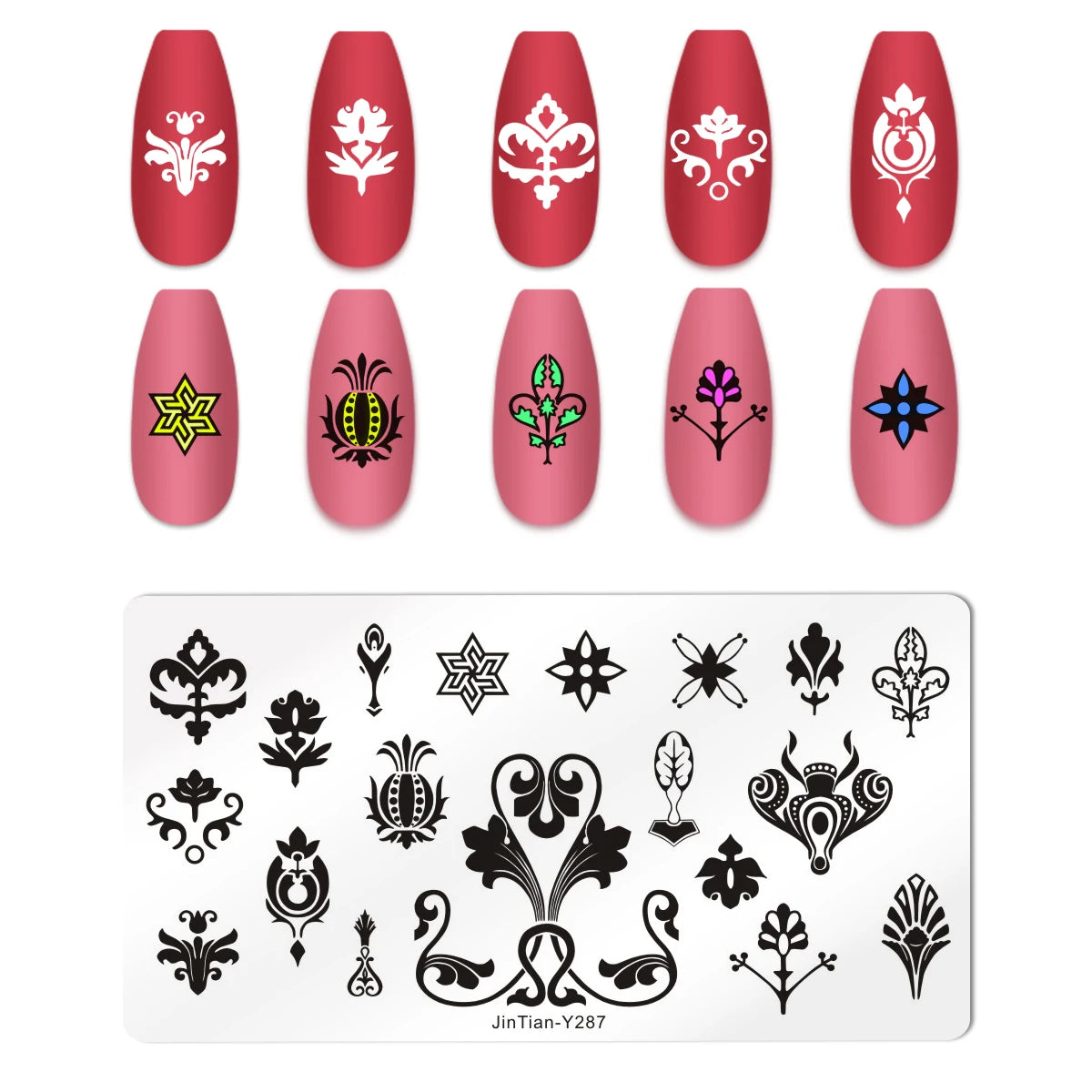Valentine's Day Nail Stamping Plates Rose Flower Love Theme Nail Art Plate Stainless Steel Halloween Nail Design Stencil Tools
