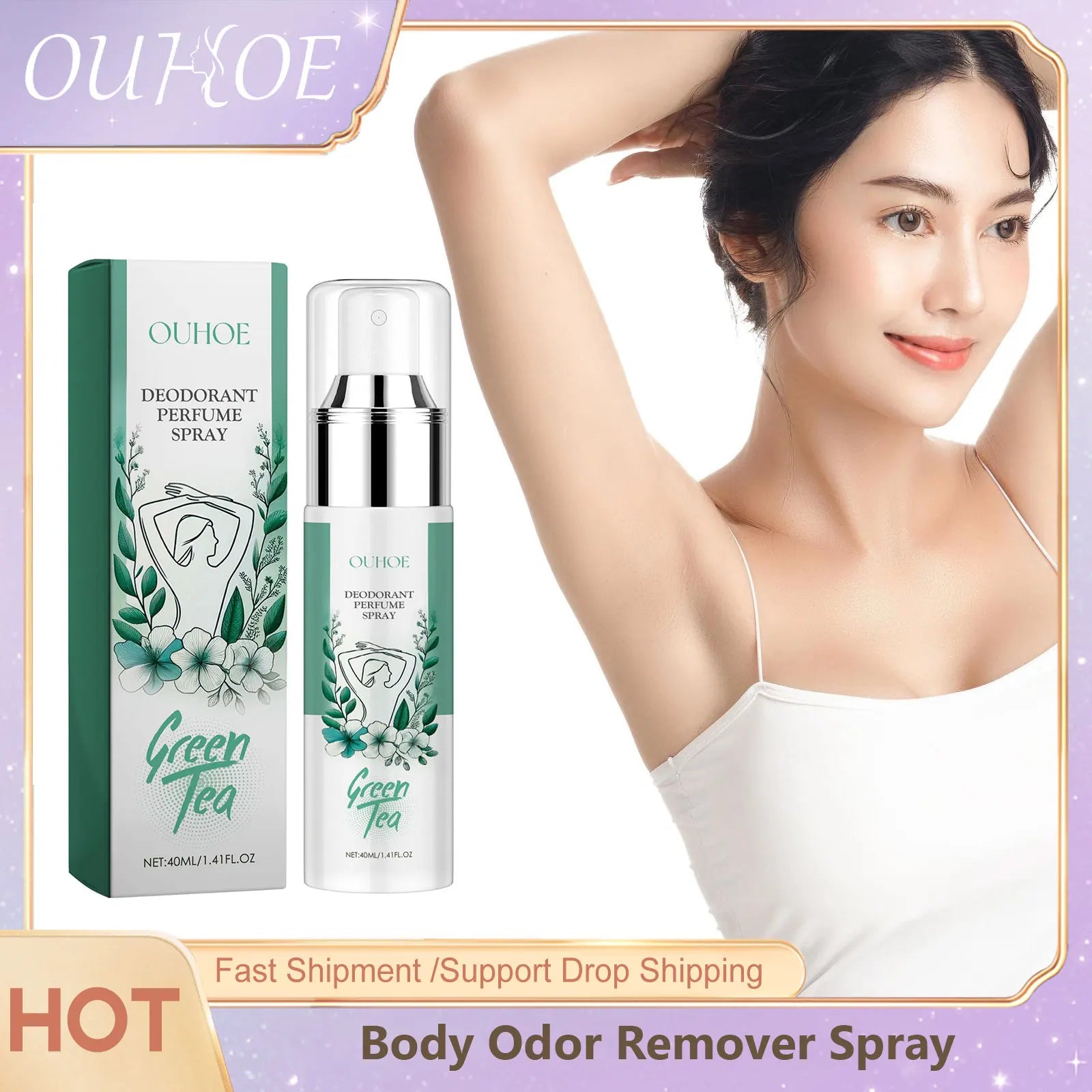 Body Odor Removeral Spray Anti Sweat Remove Smell Underarm Odor Moisturizing Serum Refreshing Soft Skin Perfume Deodorant Spray