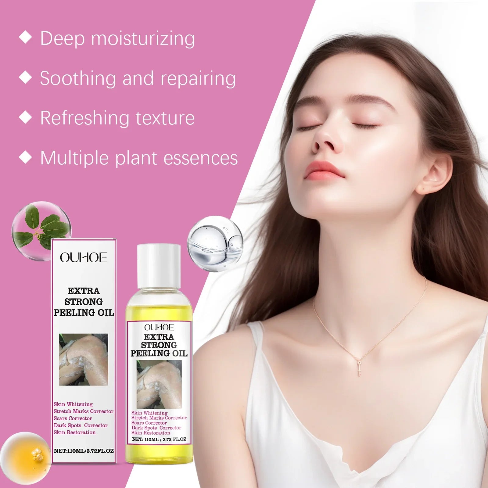 30/110ml Skin Peeling Oil Super Strength Body Peeling Oil Brightening Skin Tone Moisturizing Skin Care Exfoliating Yellow Oil