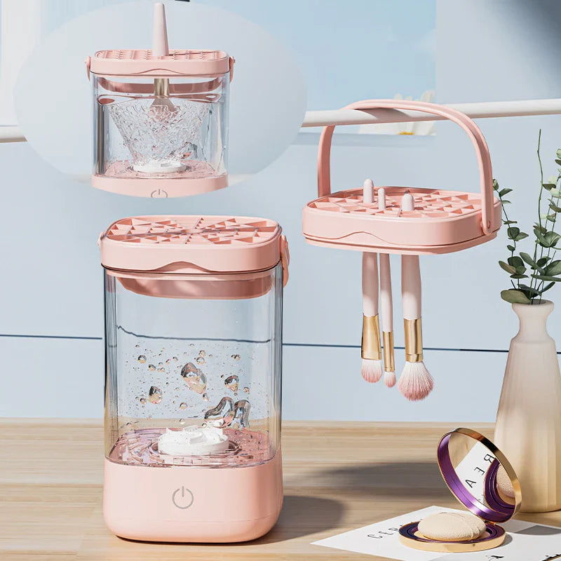 USB Plug 3 In 1 Electric Makeup Brush Cleaner Rechargeable Makeup Brushes Cleaning Tool Automatic Makeup Brush Cleaning Device