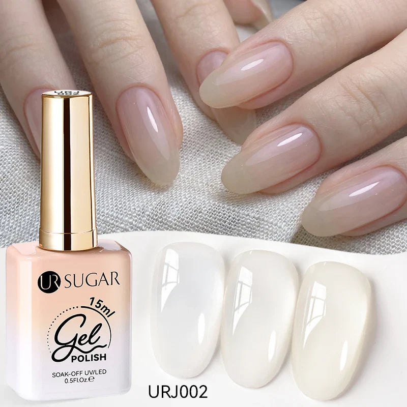 UR SUGAR 15ml Jelly Nude Gel Nail Polish Light Pink Translucent Color Soak Off UV LED Gel Varnish Nail Art DIY Fashion Manicure