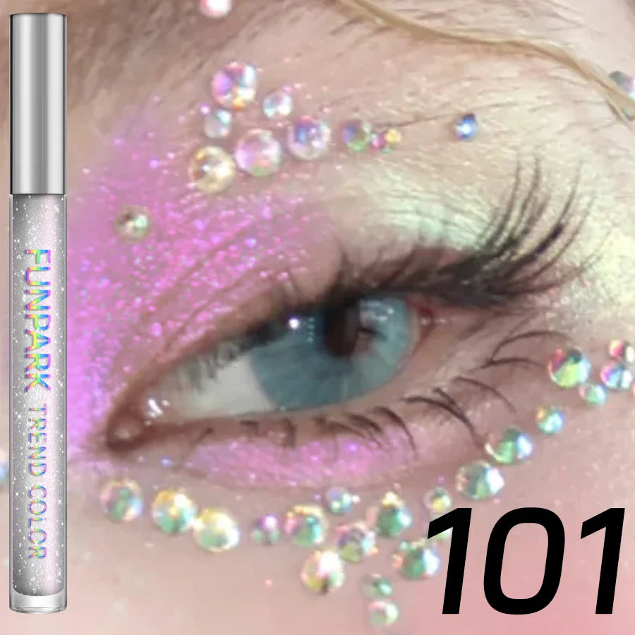 Colorful Liquid Eyeshadow Pink Green Black Diamond Shiny Eye Liner Pen Giltter Eyeshadow Palette Makeup Long Lasting Shimmer