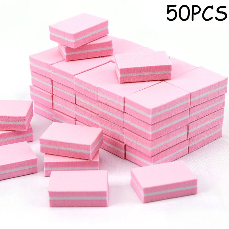 50Pc Professional Mini Nails Art buffer File 100/180 Sandpaper Manicure Tips Care File Sanding Polishing Grinding Equipment Tool