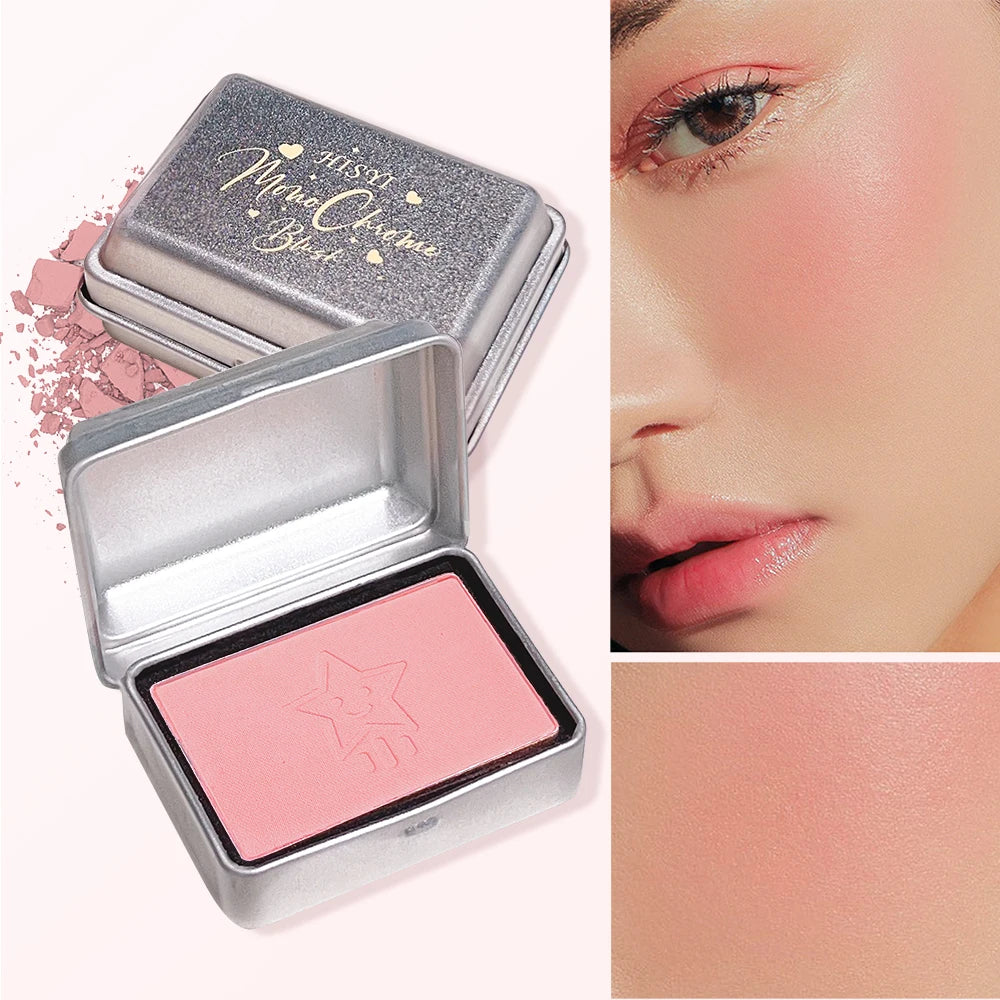 HISYI Matte Blush Palette - A blush palette with waterproof and long-lasting matte effect, medium coverage, and comes with a por
