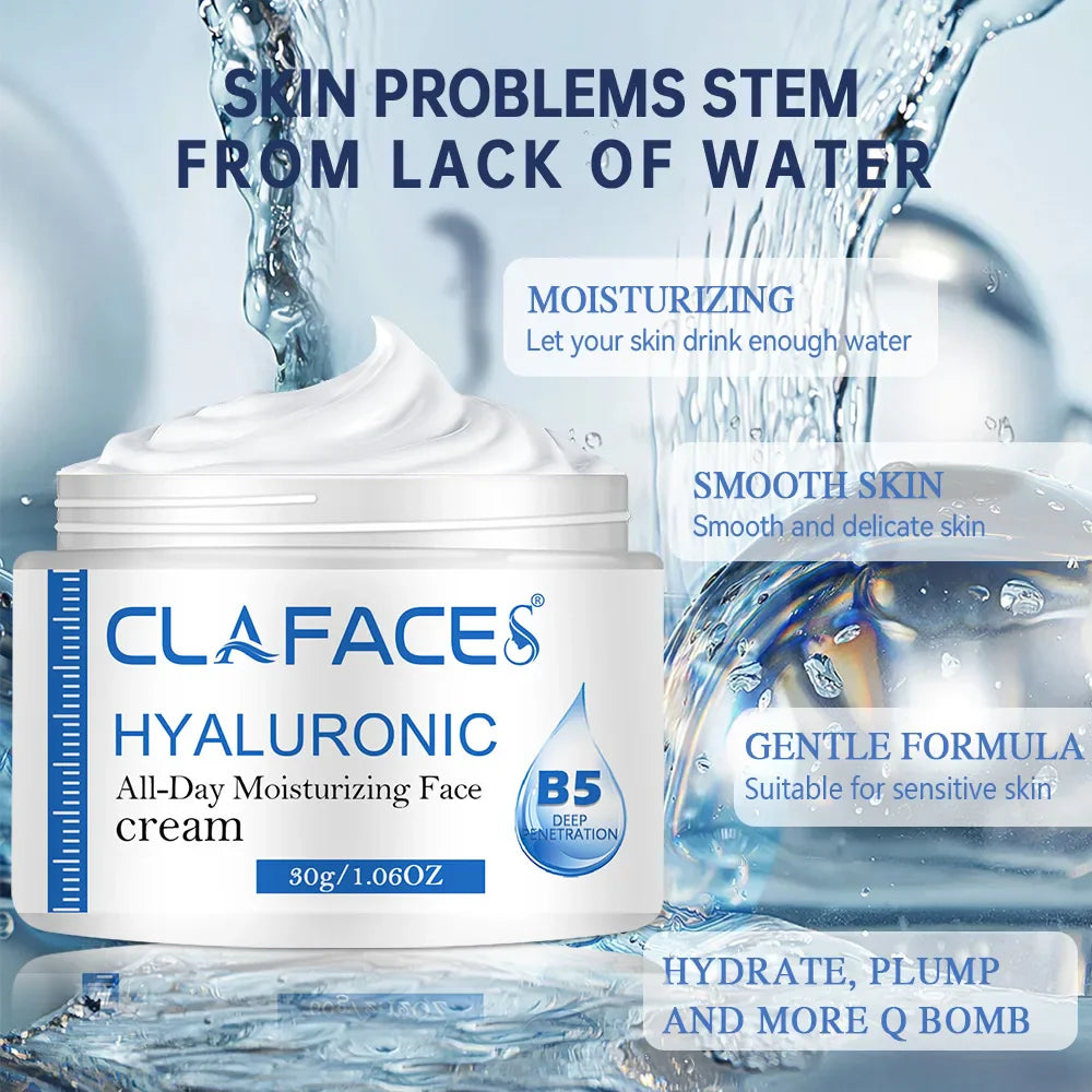 Hyaluronic Acid Collagen Face Cream Smooth Wrinkles Facial Care Moisturizing Nourish Younger Brightening Skin Tone Night Creams