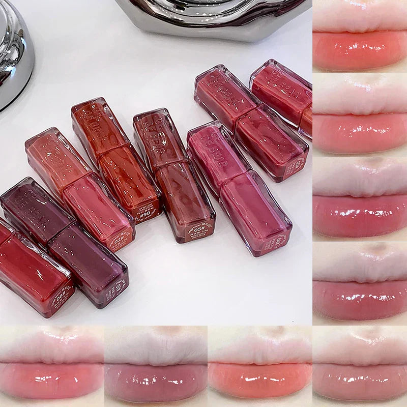 Gege Bear Mirror Gloss Lipstick — Ice-Translucent Water-Gloss Finish, Plumping and Hydrating