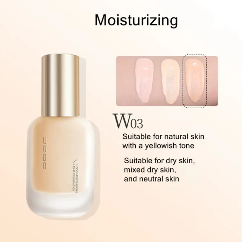 UODO Hydrating Oil-Control Foundation Liquid Long-Lasting Matte Finish Lightweight Formula For Oily&Combination Skin Base Makeup