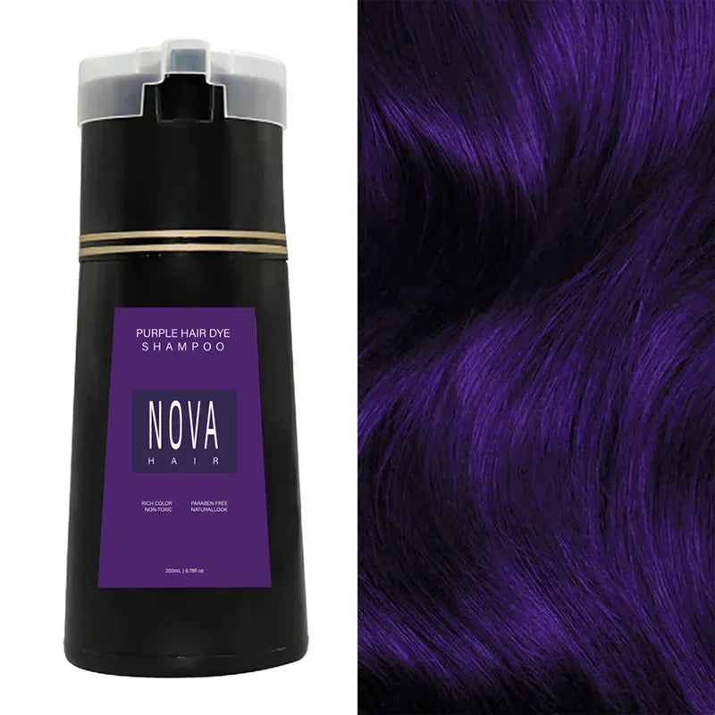 Nova Hair Dyeing 3-in-1 Hair Care Shampoo Natural Fast White Hair Dyed Black Hair Dye Lasting Convenience Men Women Hair Care