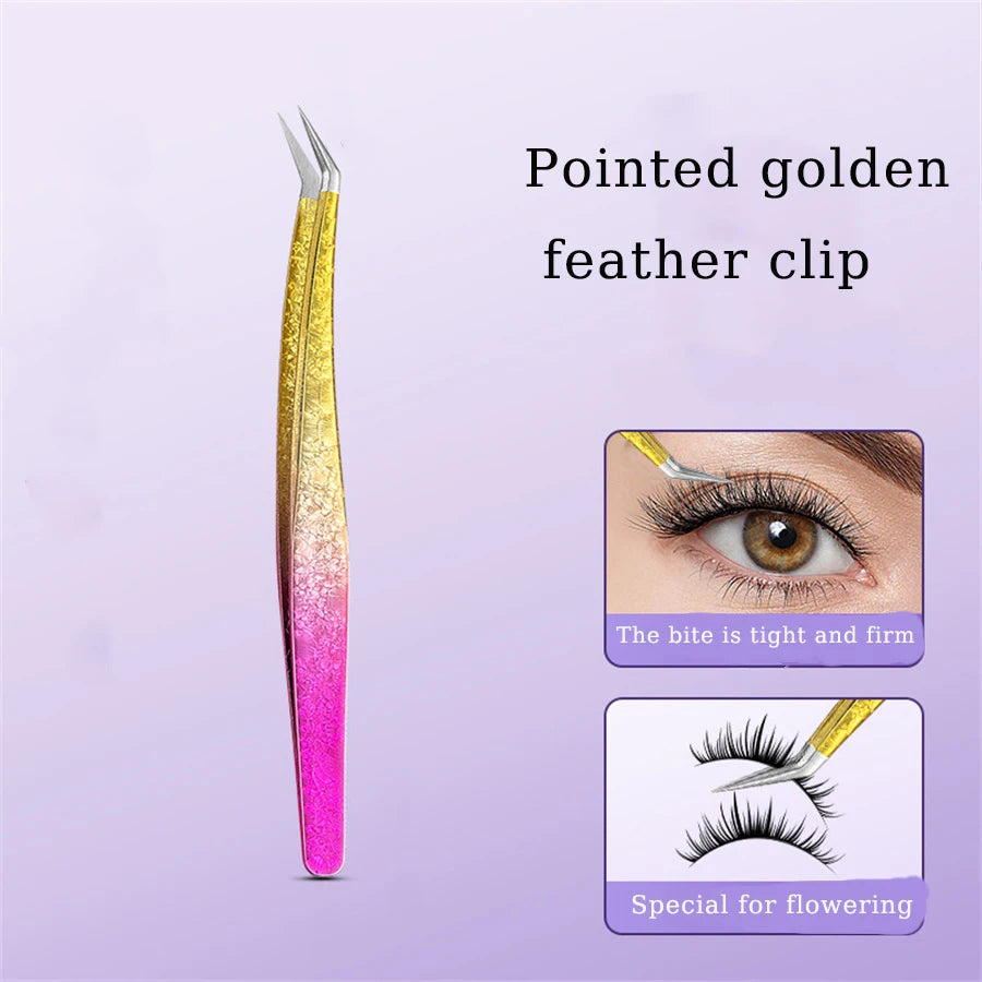 1 Pc Eyelash Tweezers Ice Flower Anti-static 3D Accurate Eyebrow Grafting False Lashes Extension Supplies Makeup Tweezer Tools